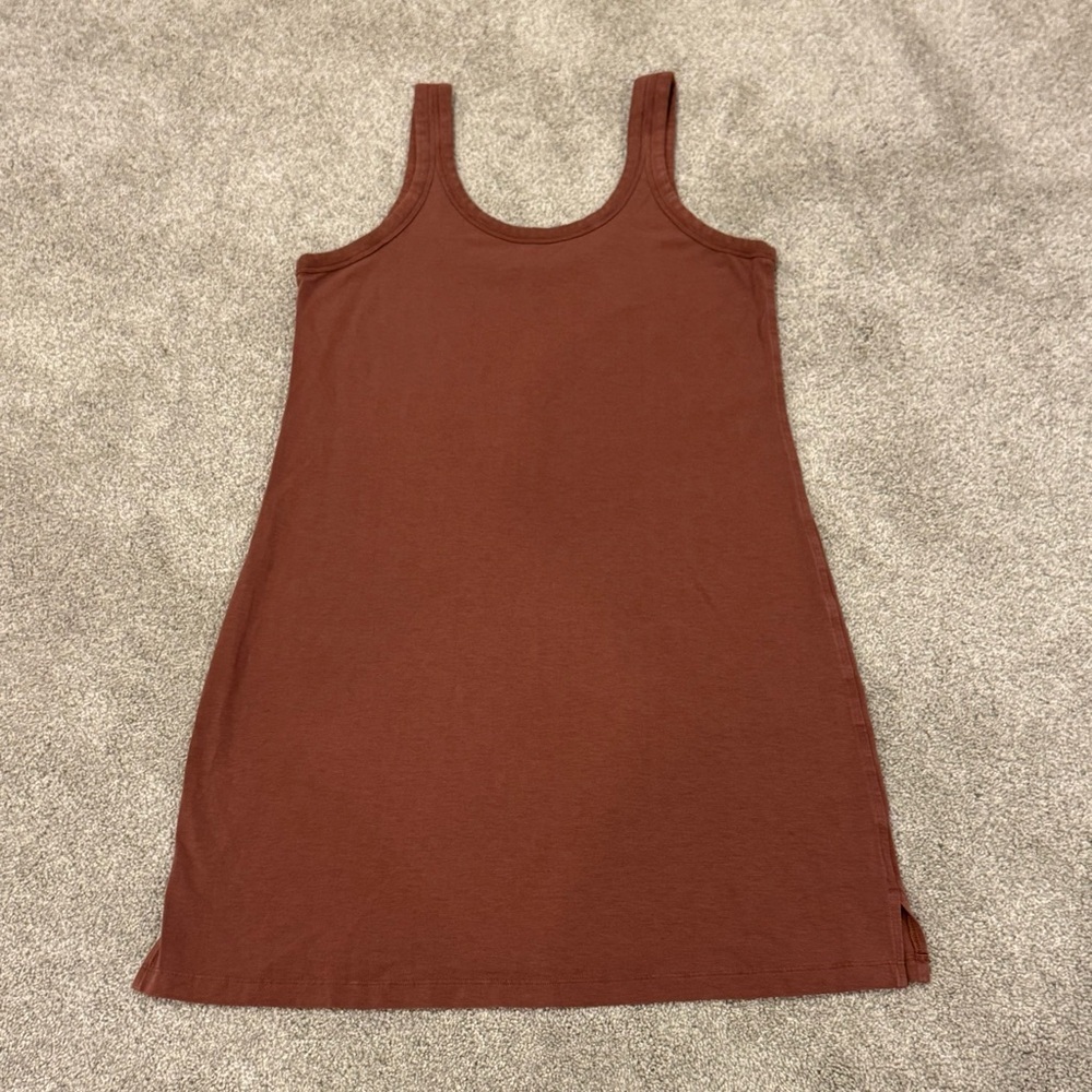 Lululemon Classic-Fit Cotton-Blend Scoop Dress - Ancient Copper Brown size 4 EUC - Picture 2 of 6